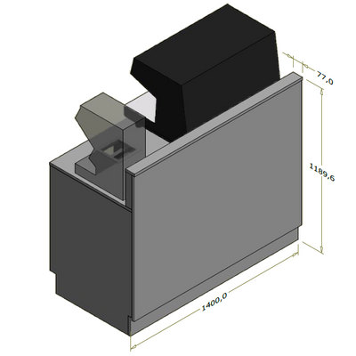 Høj frontdisk til espressomaskine - 140x71x119 cm