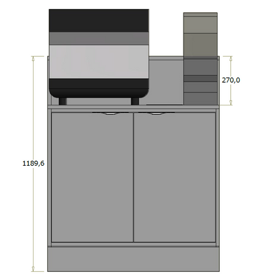 Høj frontdisk til "Compact" espressomaskine - 95x71x119 cm