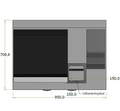 Høj frontdisk til "Compact" espressomaskine - 95x71x119 cm