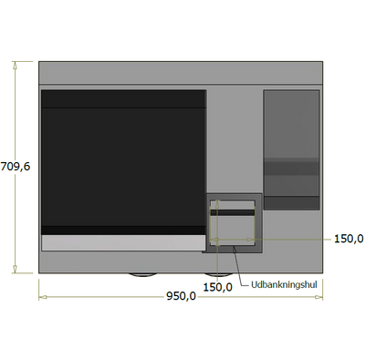 Høj frontdisk til "Compact" espressomaskine - 95x71x119 cm
