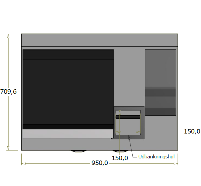 Høj frontdisk til "Compact" espressomaskine - 95x71x119 cm