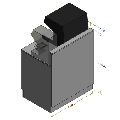 Høj frontdisk til "Compact" espressomaskine - 95x71x119 cm