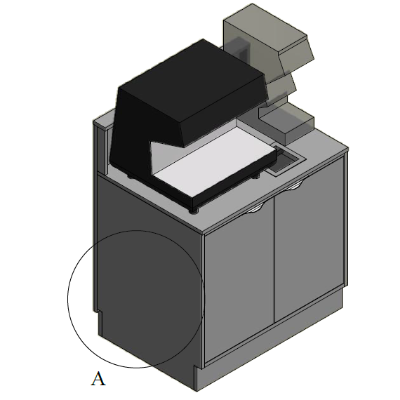 Høj frontdisk til "Compact" espressomaskine - 95x71x119 cm