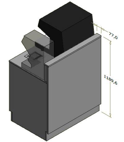 Høj frontdisk til "Compact" espressomaskine - 95x71x119 cm