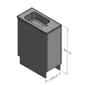 Bagdisk med hygiejnevask - 35x70x92,5 cm