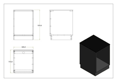 Frontdisk til isterningmaskine - 60x70x91,96 cm