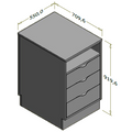 Lav frontdisk til ekspedition (kassedisk) - 55x71x92 cm