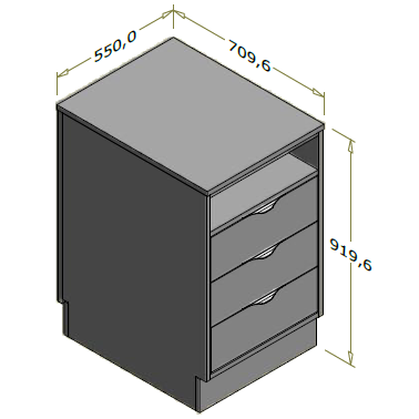 Lav frontdisk til ekspedition (kassedisk) - 55x71x92 cm