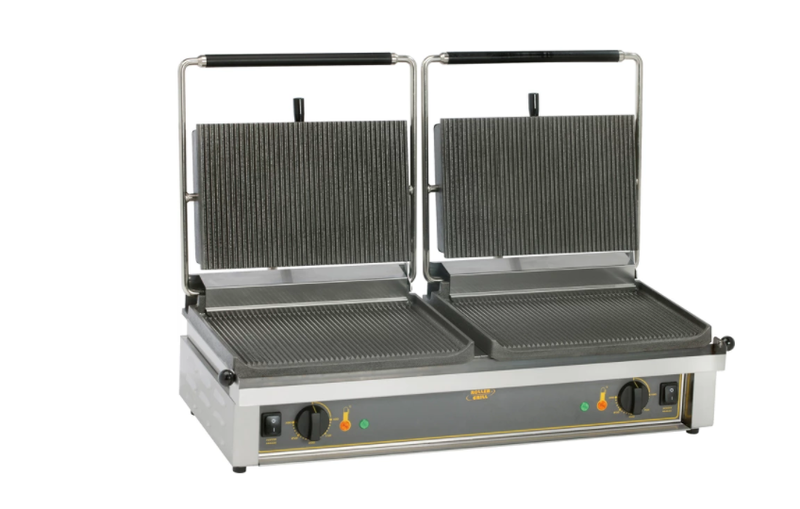 Dobbelt klemgrill - Roller Grill - Rillet - 6 kW - 2 stk. 36 x 24 cm