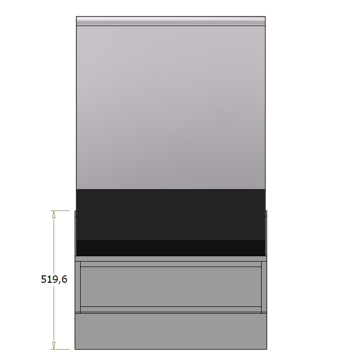 Lav frontdisk til Sayl Tower kølevitrine - 72x71 cm