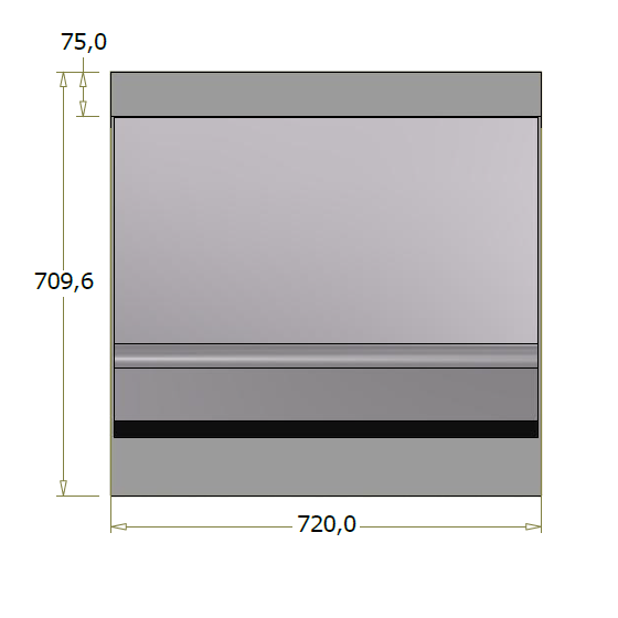 Lav frontdisk til Sayl Tower kølevitrine - 72x71 cm