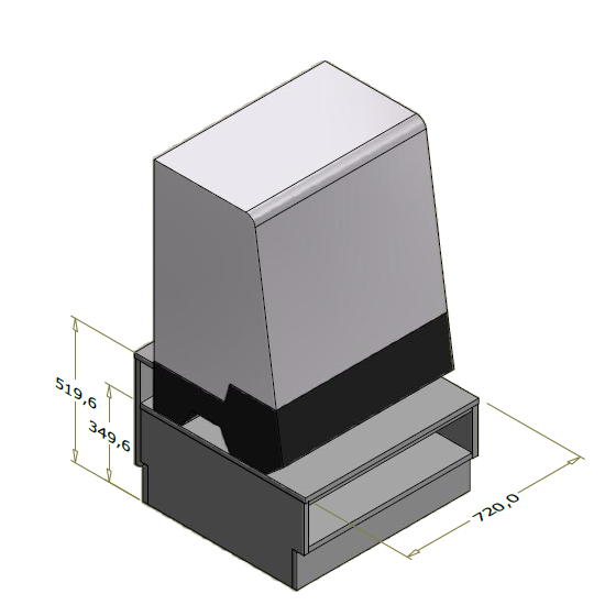 Lav frontdisk til Sayl Tower kølevitrine - 72x71 cm