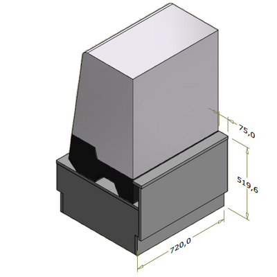 Lav frontdisk til Sayl Tower kølevitrine - 72x71 cm