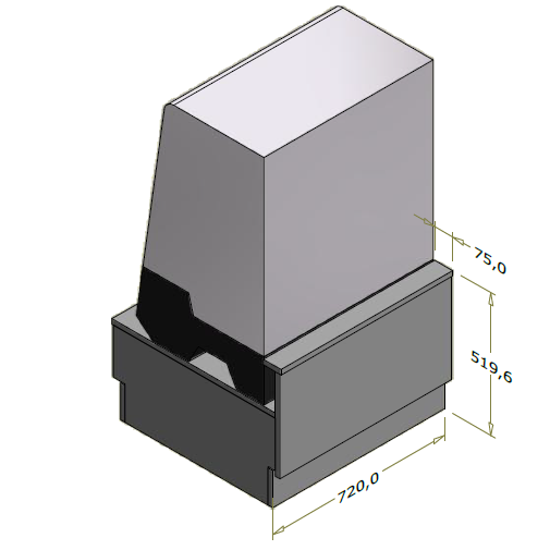 Lav frontdisk til Sayl Tower kølevitrine - 72x71 cm