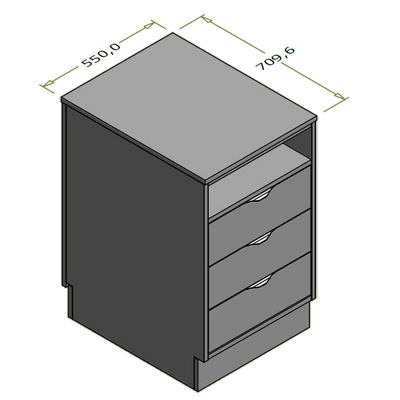 Lav frontdisk til ekspedition (kassedisk) - 55x71x92 cm
