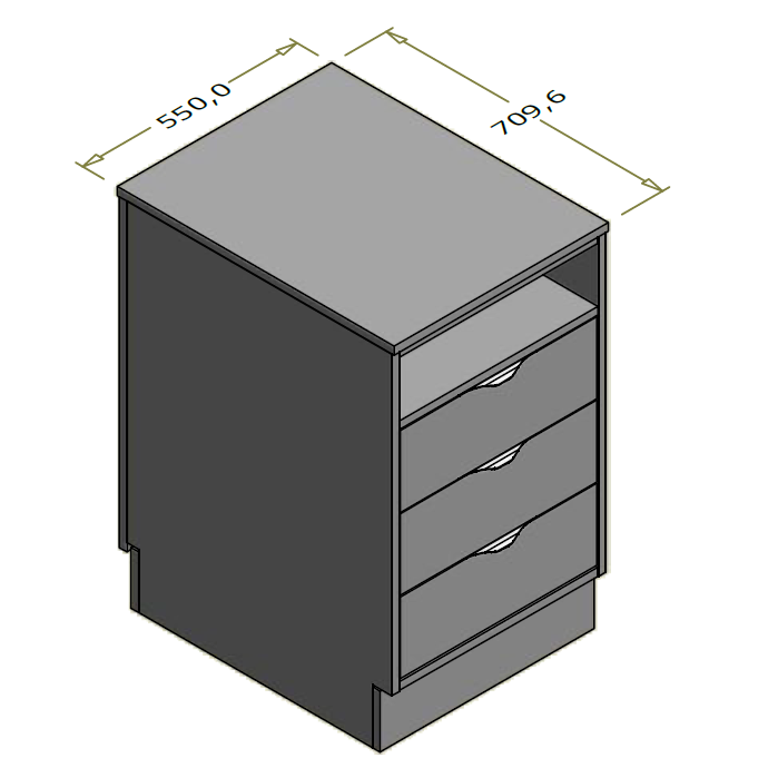 Lav frontdisk til ekspedition (kassedisk) - 55x71x92 cm
