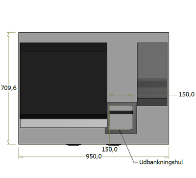 Lav frontdisk til "Compact" espressomaskine - 95x71x92 cm