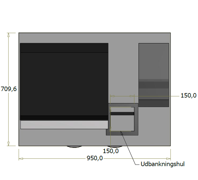 Lav frontdisk til "Compact" espressomaskine - 95x71x92 cm