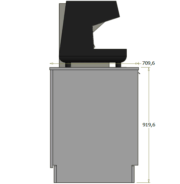 Lav frontdisk til espressomaskine - 140x71x92 cm