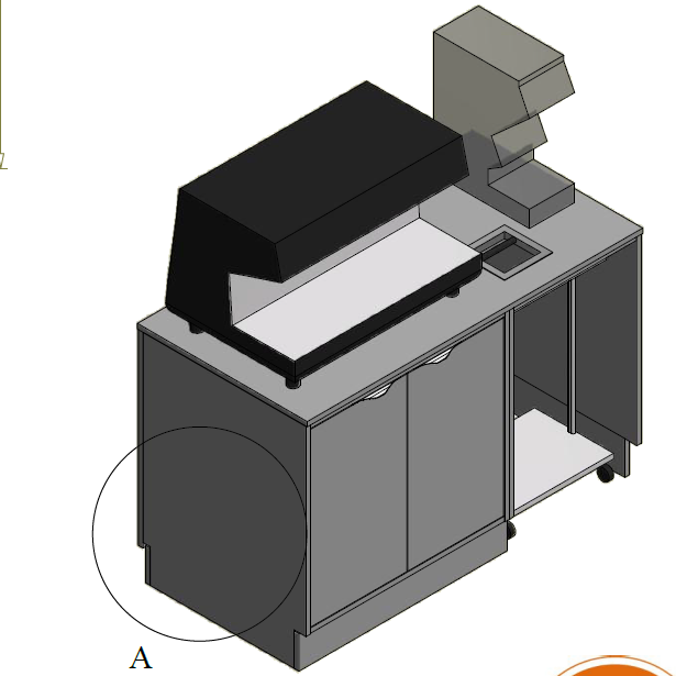 Lav frontdisk til espressomaskine - 140x71x92 cm