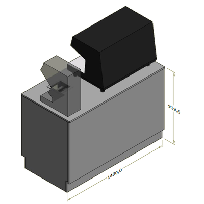 Lav frontdisk til espressomaskine - 140x71x92 cm