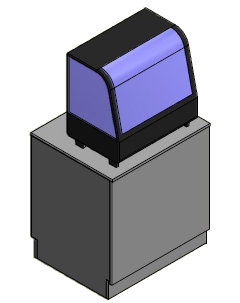 Lav frontdisk med skabe til f.eks. kølevitrine - 85x71x92 cm