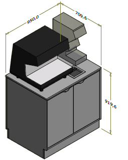 Lav frontdisk til "Compact" espressomaskine - 95x71x92 cm