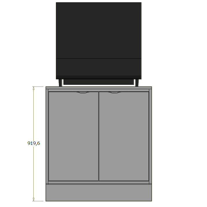 Lav frontdisk med skabe til f.eks. kølevitrine - 85x71x92 cm