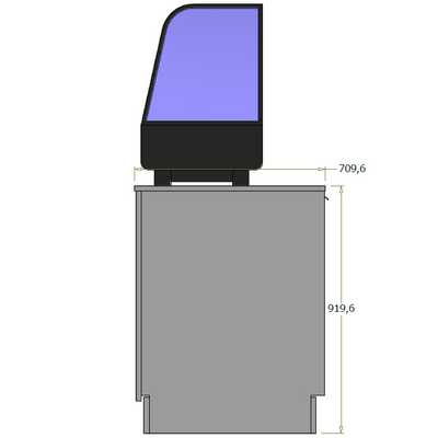 Lav frontdisk med skabe til f.eks. kølevitrine - 85x71x92 cm
