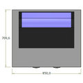 Lav frontdisk med skabe til f.eks. kølevitrine - 85x71x92 cm