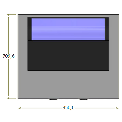 Lav frontdisk med skabe til f.eks. kølevitrine - 85x71x92 cm
