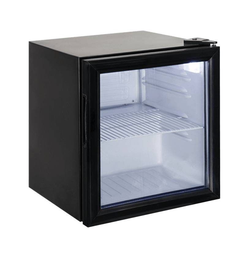 Lille køleskab med glasdør