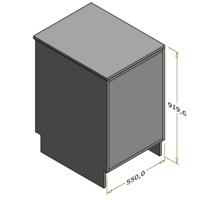 Bagdisk til opvaskebakker - 55x70x91,96 cm