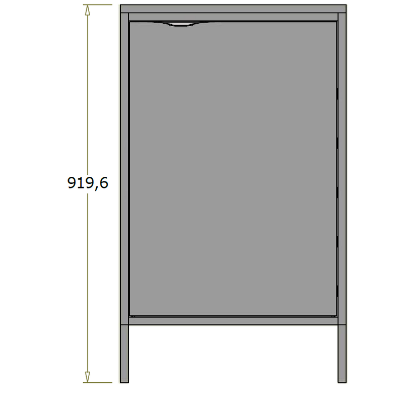 Bagdisk til opvaskebakker m. låge - 55x70x91,96 cm