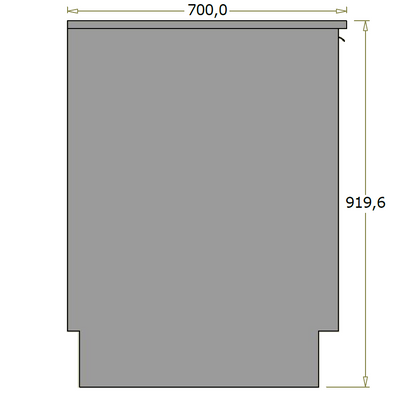 Bagdisk til opvaskebakker m. låge - 55x70x91,96 cm