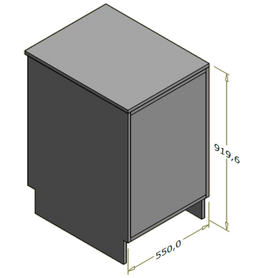 Bagdisk til opvaskebakker m. låge - 55x70x91,96 cm