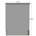Bagdisk opvaskestation med vask og bordplade i RF stål - 150x70x92,5 cm