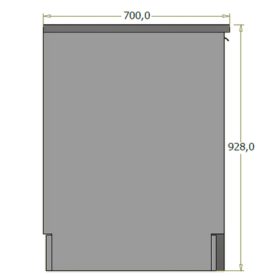 Bagdisk opvaskestation med vask og bordplade i RF stål - 150x70x92,5 cm
