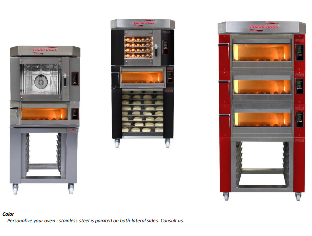 Eurofours oven combination - Example of composition of rack oven and deck oven