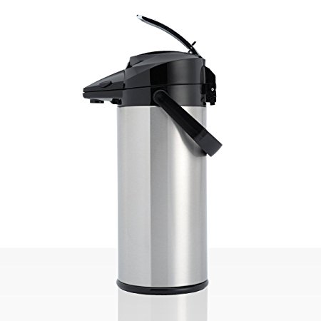Pump thermos jug - inner container in steel - outer side in steel