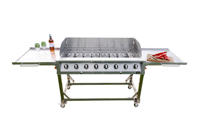 Gasgrill til udendørs brug med 8 brændere (Hjul og håndtag skal monteres på)