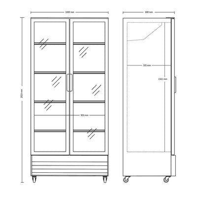 Dobbelt display køleskab - Scancool SD 826 BE - 660 liter - 60 DB - 3,46 kWh/24 timer