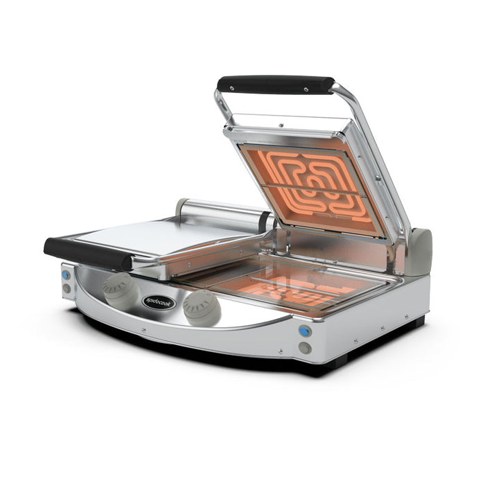 Spidocook ECO SP020T - Glaskeramisk kontaktgrill - Dobbelt - Gennemsigtig - Manuel