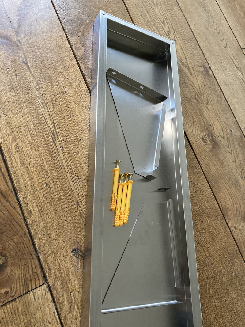 Hylde rustfrit stål - 80 x 30 cm