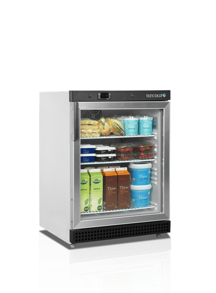 Mini display køleskab - Tefcold UR200G - 119 liter - 40 DB - 1,6 Kw/ 24 timer