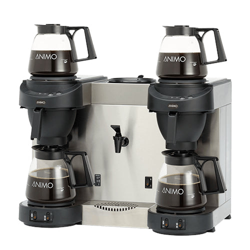 Dobbelt filter kaffemaskine med varmt vand