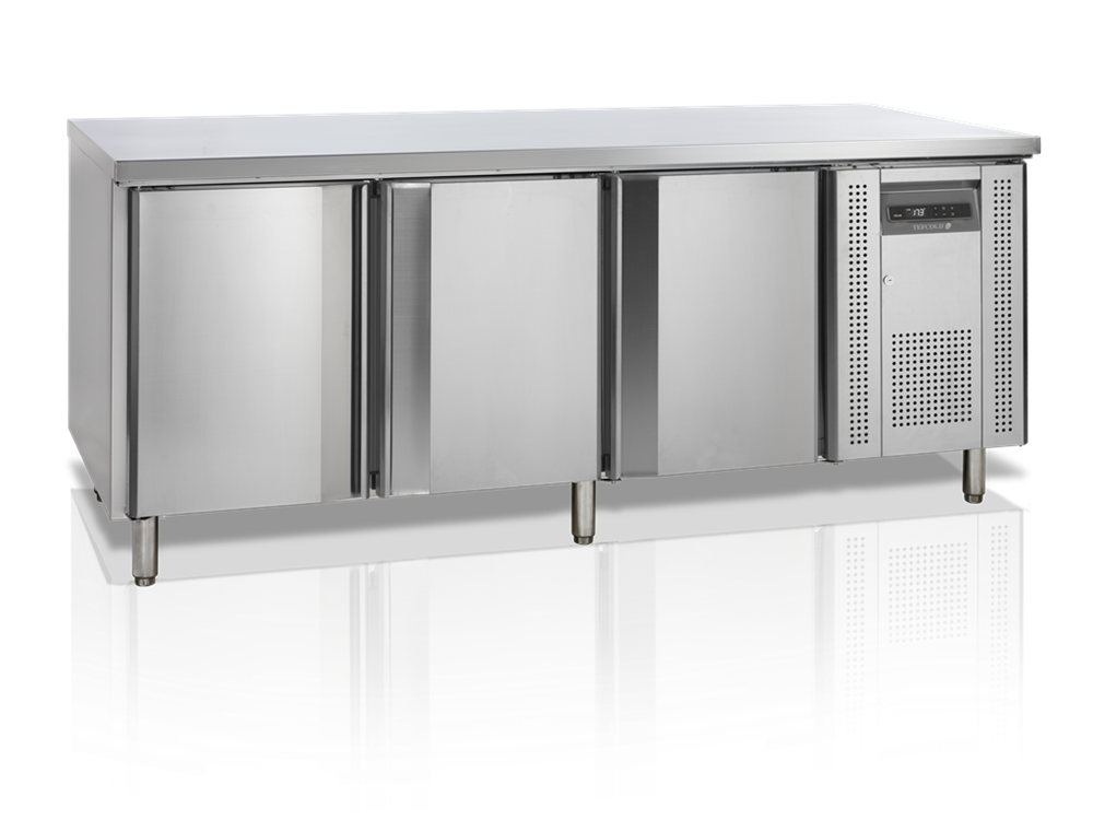 Kølebord til bageri - Tefcold BK310 - 565 liter - 3,645 kwh/24 timer - 202 cm bred (Evt. med skuffer)