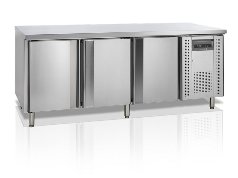 Kølebord til bageri - Tefcold BK310 - 565 liter - 3,645 kwh/24 timer - 202 cm bred (Evt. med skuffer)