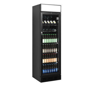 Sort display køleskab - Tefcold CEV425CP BLACK - 347 liter - 45 dB - 2,25 Kw/24 timer (med lystop)