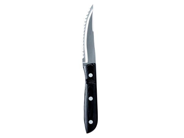 6 stk. Gense Old farmer micarta Steakkniv xl 23,5 cm Sort/Stål